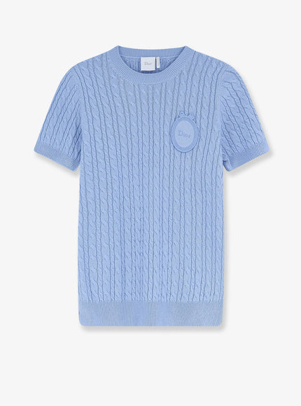 Dior Cotton And Wool Blend Dior Médaillon Sweater Bleu