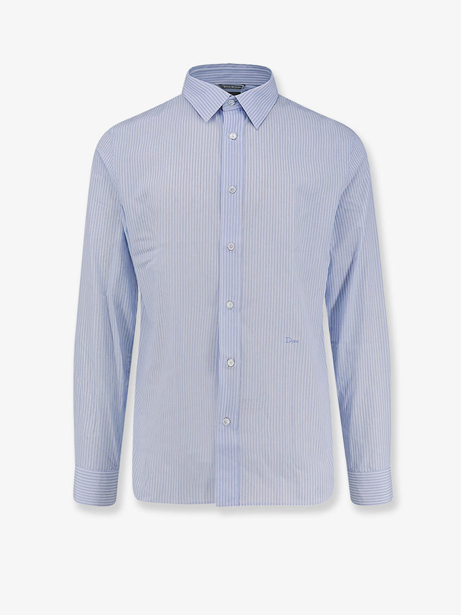 Dior Cotton Shirt With Striped Motif Bleu