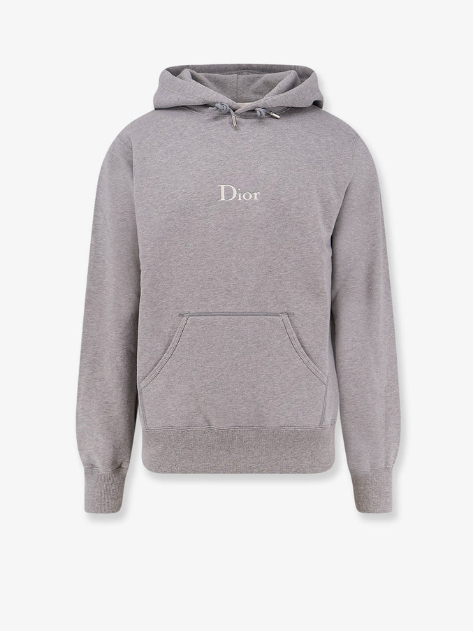 Dior Cotton Sweatshirt With Embroidered Logo Gris