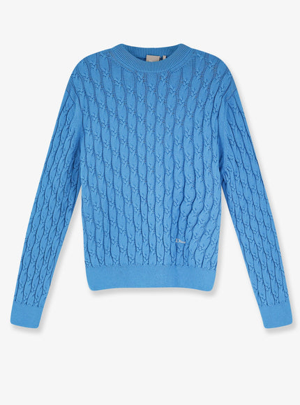 Dior Cotton Sweater With Braided Processing Bleu