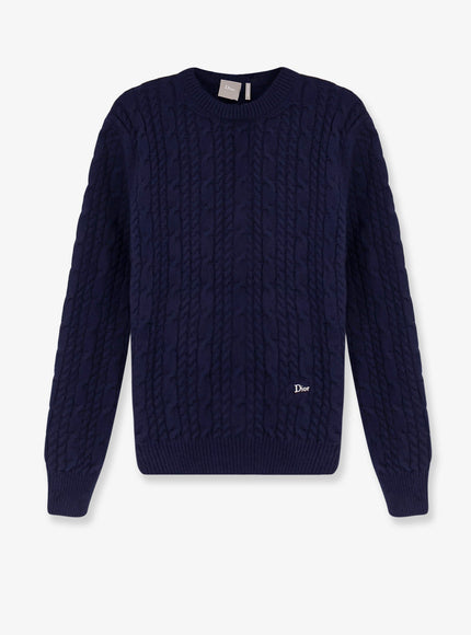 Dior Cable-Knit Cashmere Sweater Bleu