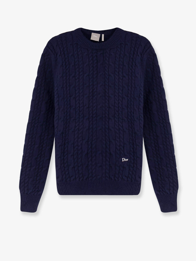 Dior Cable-Knit Cashmere Sweater Bleu