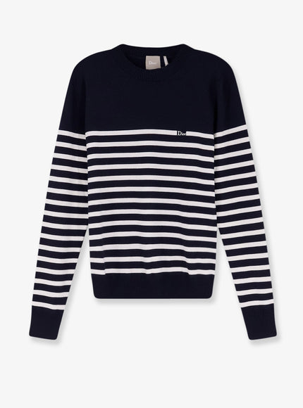 Dior Wool Sweater With Striped Pattern Bleu