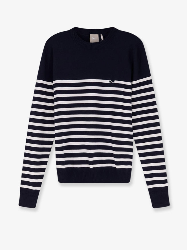Dior Wool Sweater With Striped Pattern Bleu