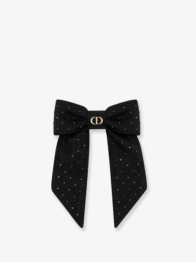 Dior Dior Twist Technical Fabric And Silver-Colored Crystals Bow Uni Noir