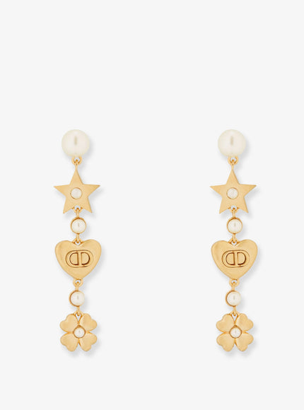 Dior Lucky Dior Metal Earrings With Golden Finish Uni Goldwhite