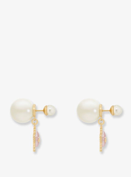 Dior Gold-Finish Metal Earrings With White Resin Pearls