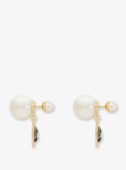 Dior Gold-Finish Metal Earrings With White Resin Pearls