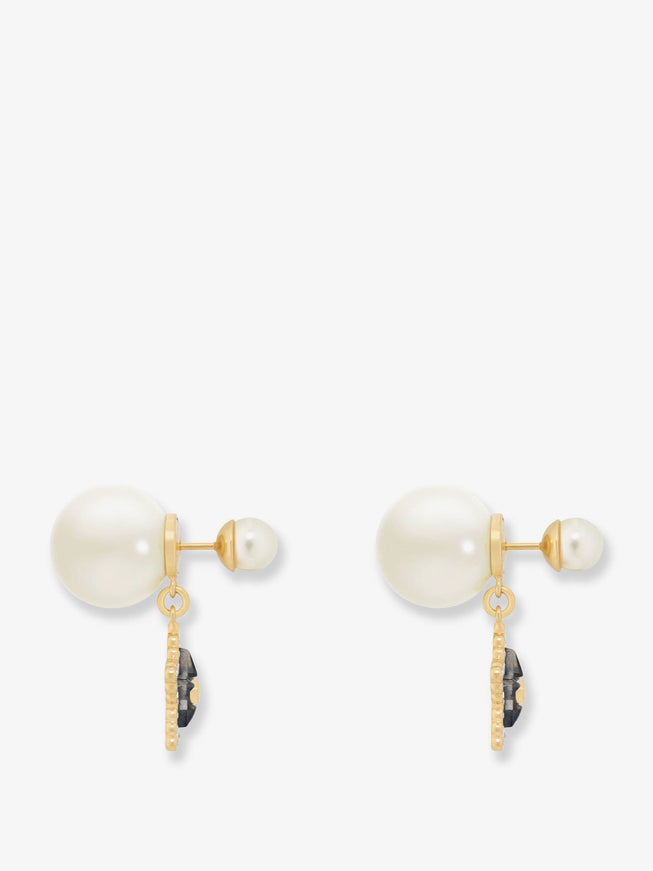 Dior Gold-Finish Metal Earrings With White Resin Pearls