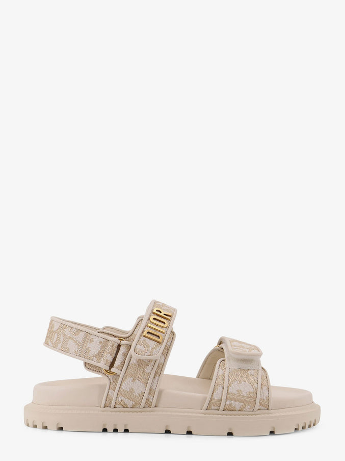 Dior Lurex Dioract Flat Sandals Gold