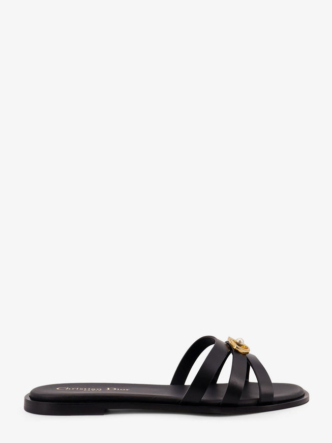 Dior 30M Leather Sandals With Metal Cd Logo Nero