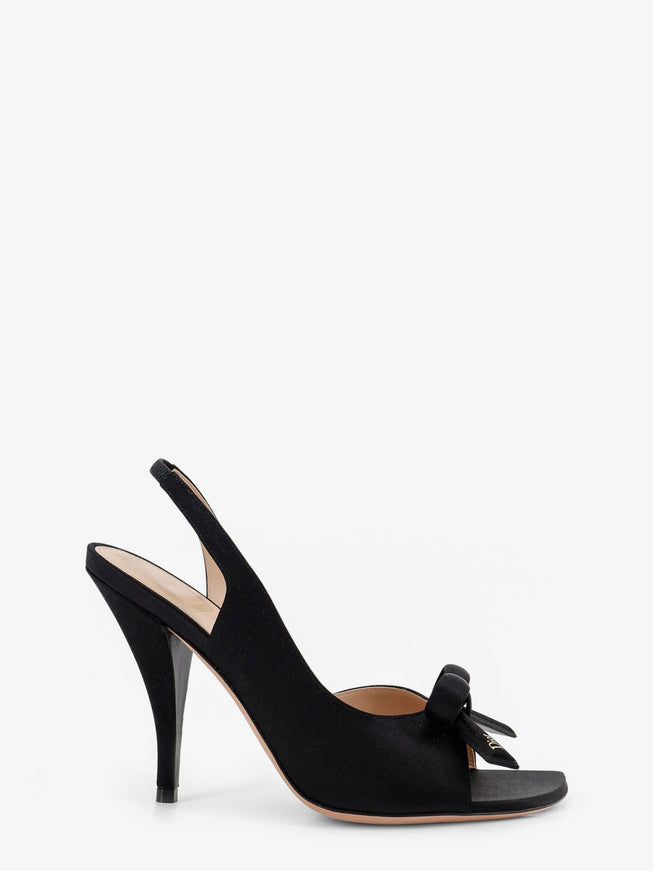 Dior Dior Bow Satin Sandals With Logo Bow Detail Noir
