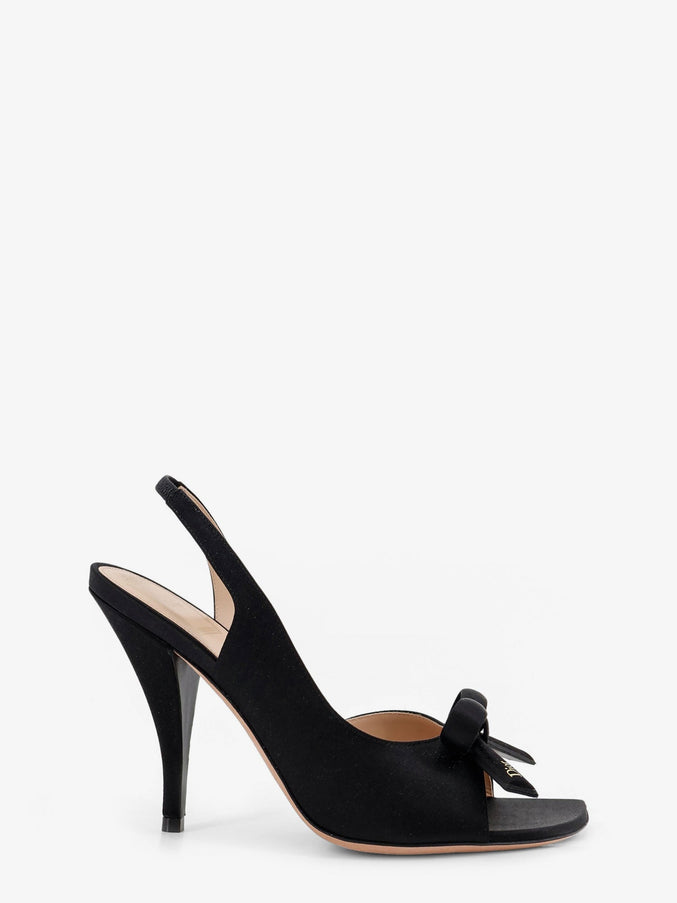 Dior Dior Bow Satin Sandals With Logo Bow Detail Noir