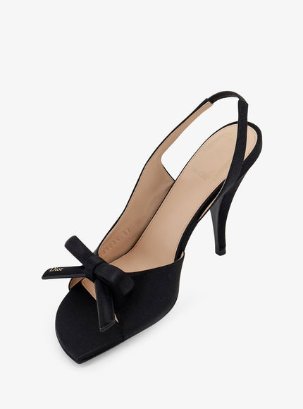 Dior Dior Bow Satin Sandals With Logo Bow Detail