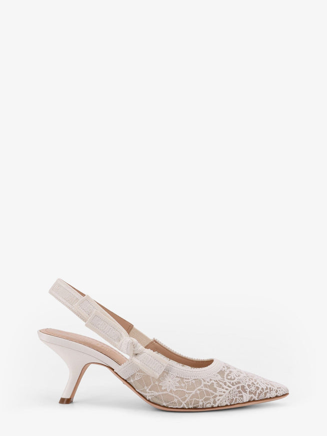 Dior J'adior Lace Pumps With Side Bow Detail Off White