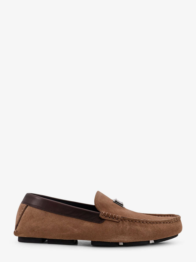 Dolce & Gabbana Suede Loafer With Leather Inserts Nocciola Moro