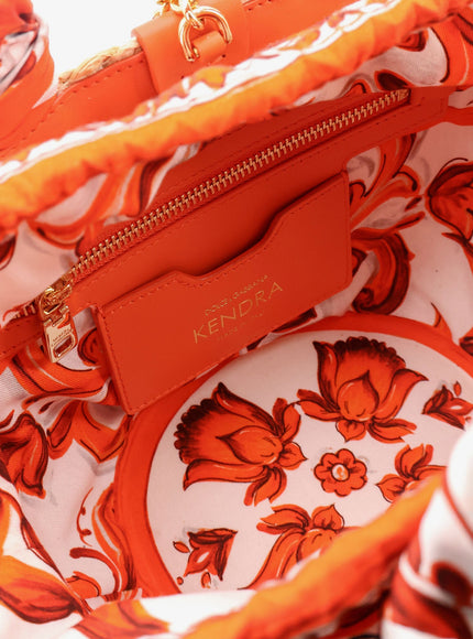 Dolce & Gabbana Maiolica Shoulder Bag In Leather And Raffia