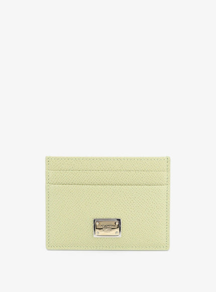 Dolce & Gabbana Hammered Leather Card Holder Uni Salvia