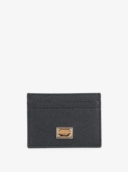 Dolce & Gabbana Hammered Leather Card Holder Uni Nero