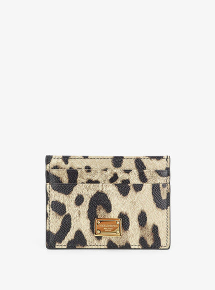 Dolce & Gabbana Hammered Leather Card Holder Uni Leo