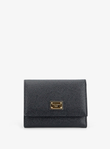 Dolce & Gabbana Hammered Leather Wallet With Animal Print Uni Nero