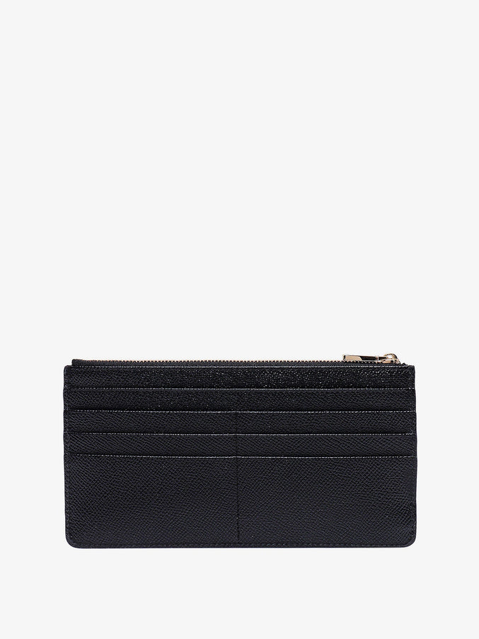Dolce & Gabbana Hammered Leather Card Holder With Metal Tag