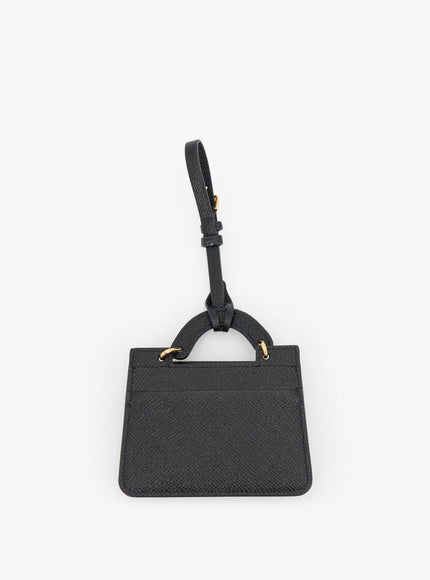 Dolce & Gabbana Hammered Leather Card Holder With Metal Logo Tag