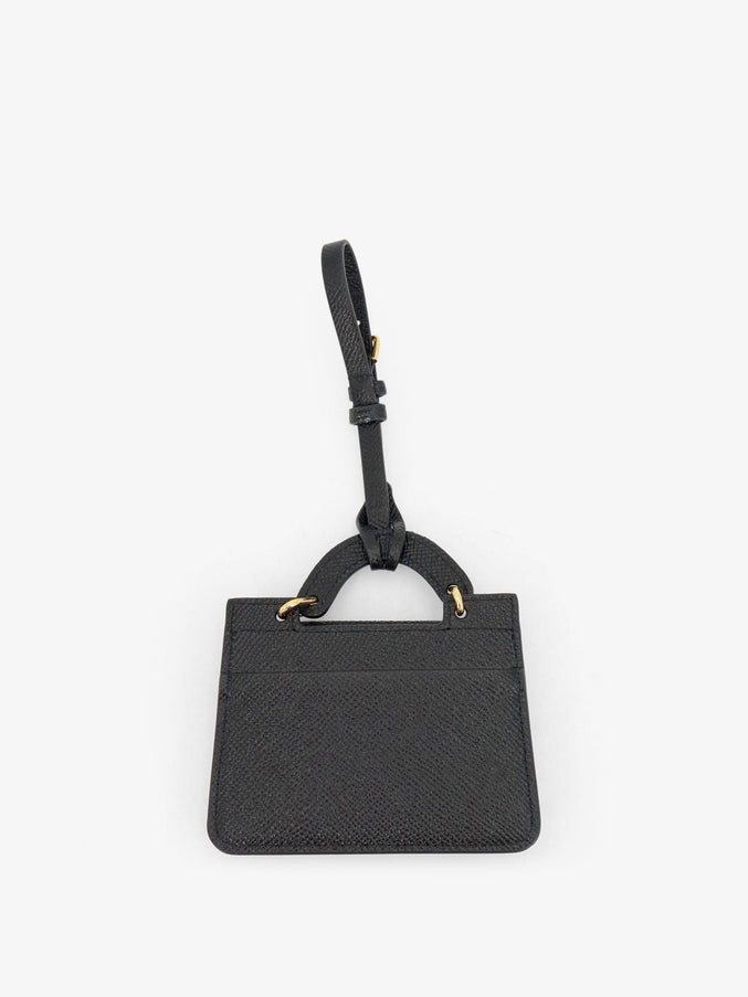 Dolce & Gabbana Hammered Leather Card Holder With Metal Logo Tag
