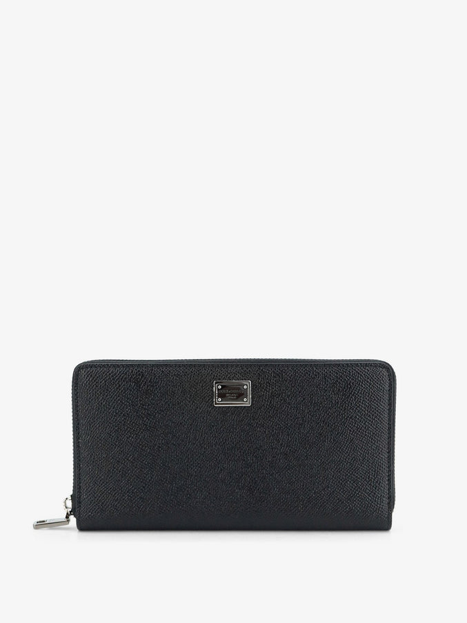 Dolce & Gabbana Hammered Leather Wallet Uni Nero