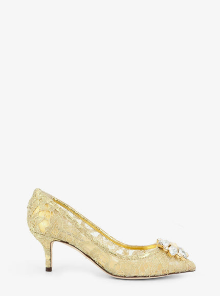 Dolce & Gabbana Bellucci In Lurex Lace Decolletè 35.5 Oro