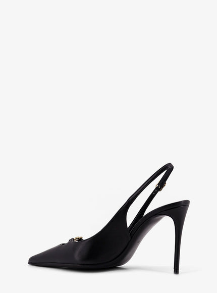 Dolce & Gabbana Leather Pump With Metal Dg Logo