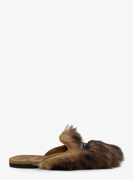Dolce & Gabbana Sheepskin And Suede Sandals Mogano