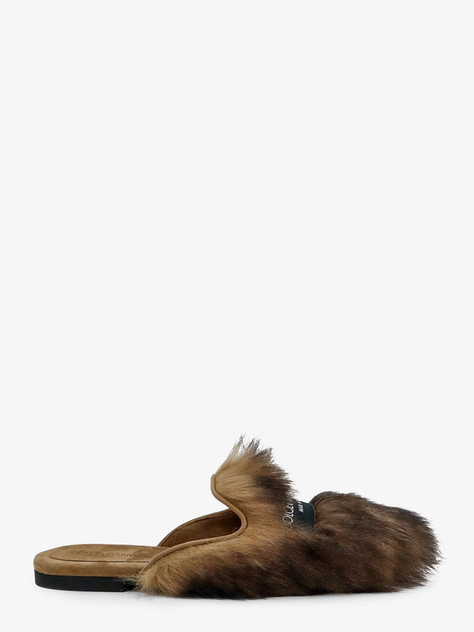 Dolce & Gabbana Sheepskin And Suede Sandals Mogano