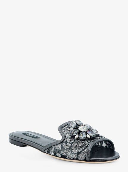 Dolce & Gabbana Rainbow Lurex Lace Sandals