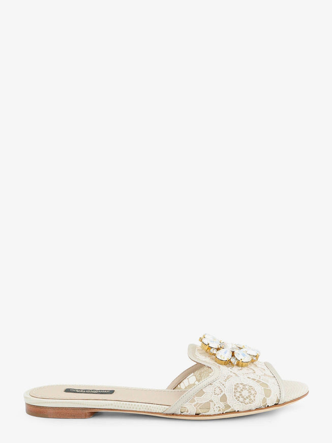 Dolce & Gabbana Rainbow Lurex Lace Sandals Ghiaccio