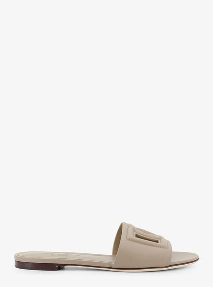 Dolce & Gabbana Leather Sandals With Dg Millennials Logo Talpa