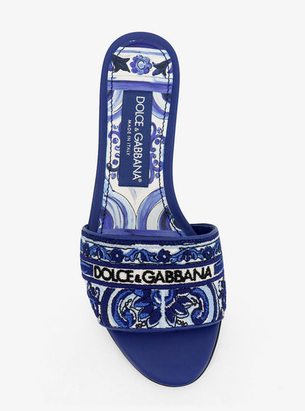 Dolce & Gabbana Maiolica Sandals With All-Over Embroidery