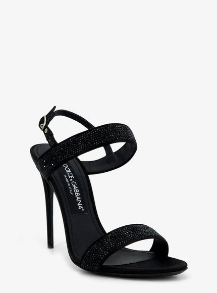 Dolce & Gabbana Satin Sandals With All-Over Rhinestones