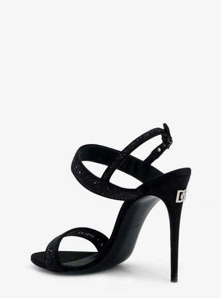 Dolce & Gabbana Satin Sandals With All-Over Rhinestones
