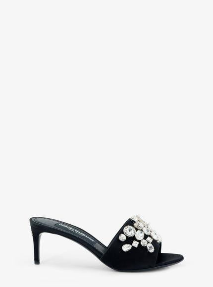 Dolce & Gabbana Satin Sandals 37.5 Nerocrystal