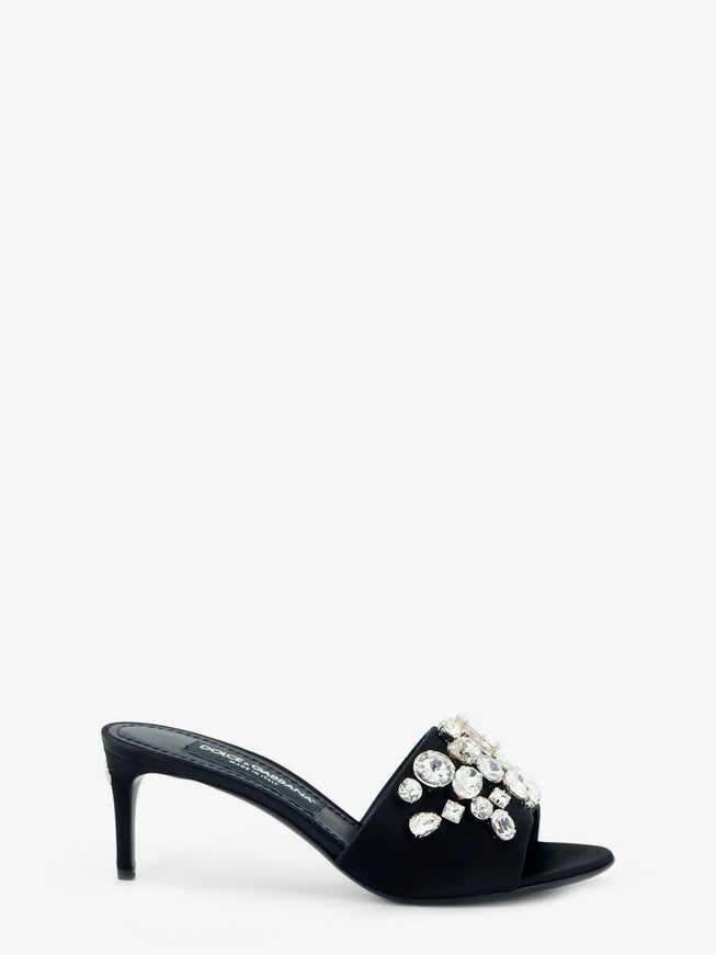 Dolce & Gabbana Satin Sandals 37.5 Nerocrystal