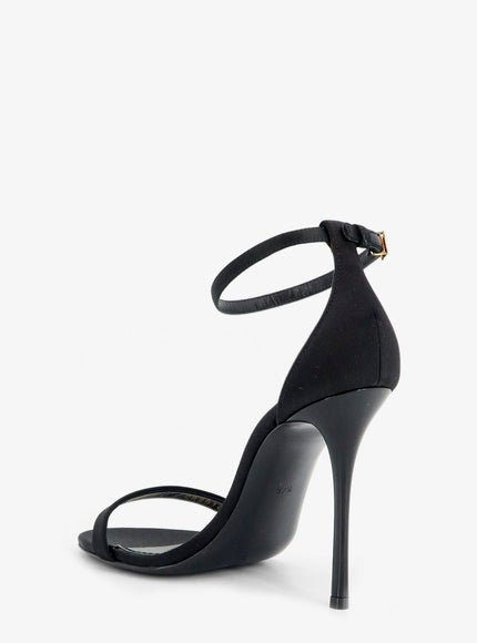 Dolce & Gabbana Satin Sandals With Metal Dg Logo