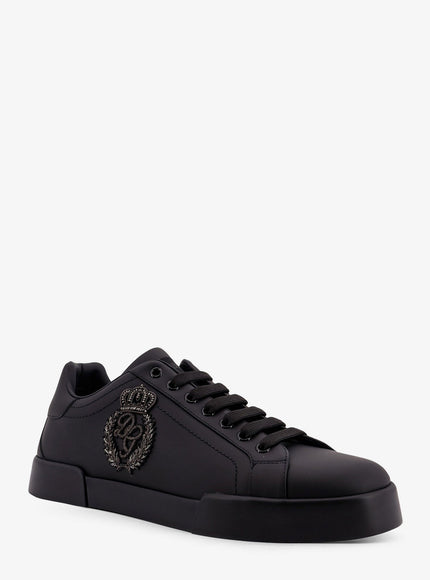 Dolce & Gabbana Leather Sneakers With Embossed Side Logo