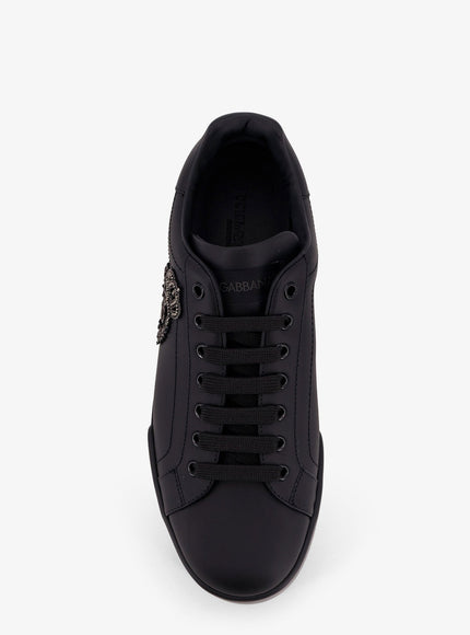 Dolce & Gabbana Leather Sneakers With Embossed Side Logo