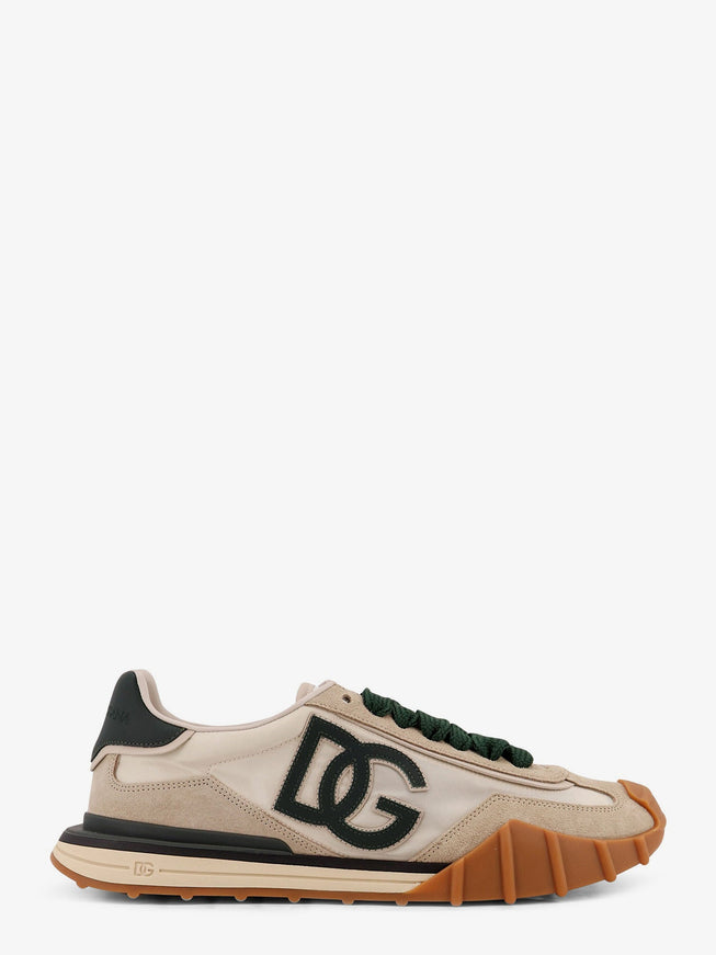 Dolce & Gabbana Nylon Sneakers With Dg Logo On The Side Avorio Bottiglia
