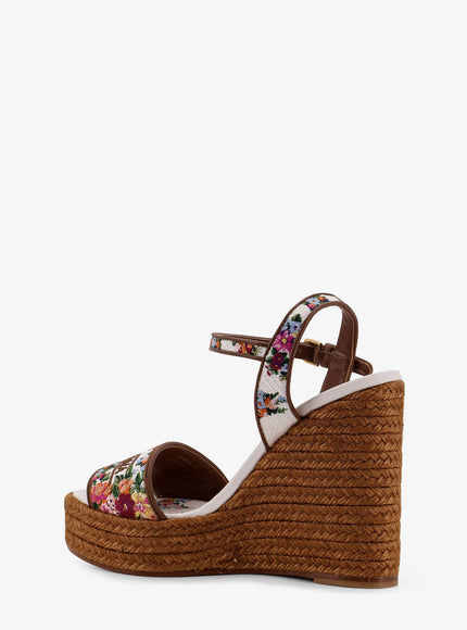 Dolce & Gabbana Raffia Sandals With Floral Embroidery