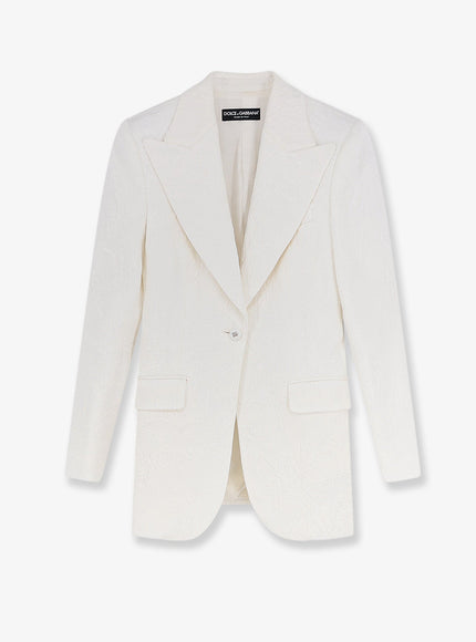Dolce & Gabbana Brocade Turlington Blazer Bianco