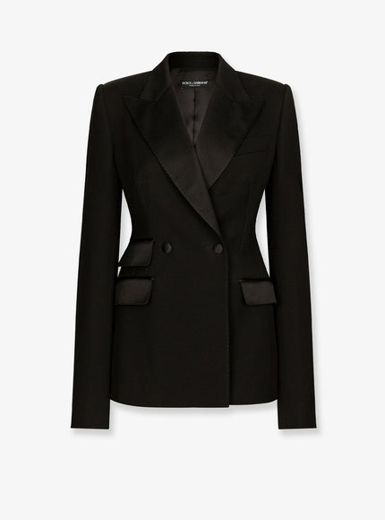 Dolce & Gabbana Tuxedo Virgin Wool And Silk Blazer 46 Nero