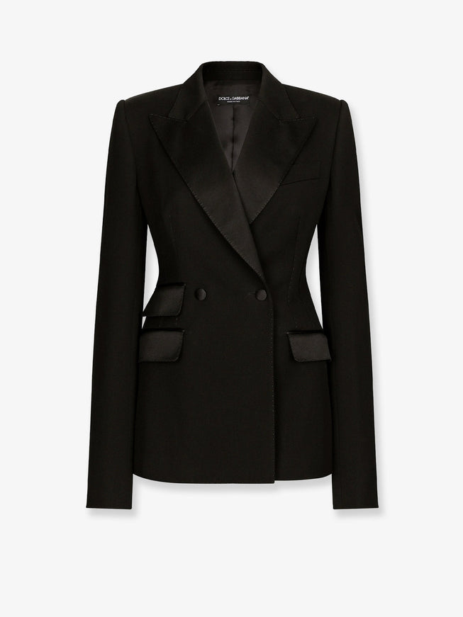 Dolce & Gabbana Tuxedo Virgin Wool And Silk Blazer 46 Nero