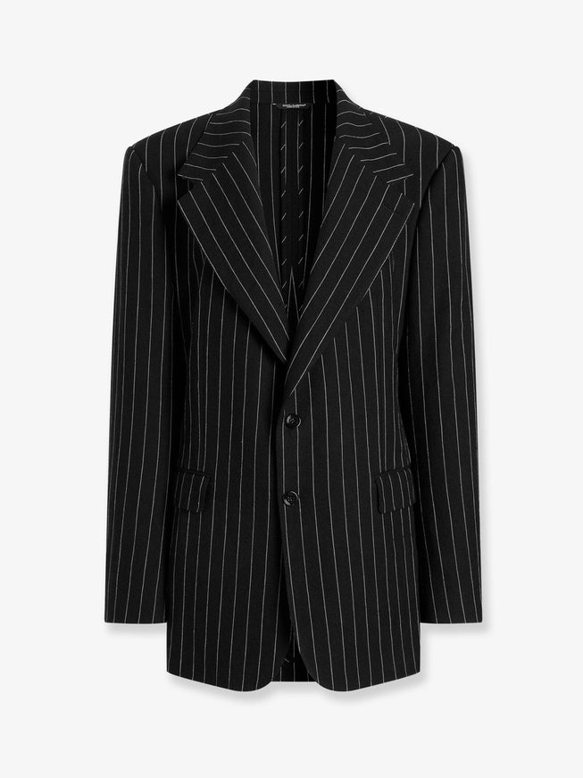 Dolce & Gabbana Sicilia Wool And Linen Blend Blazer With Pinstripe Pattern 40 Rigato